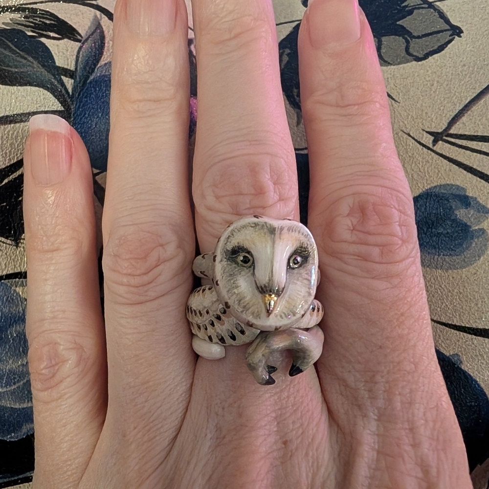 Three Piece Owl Ring (Size 6.5) - Picture 3 of 9